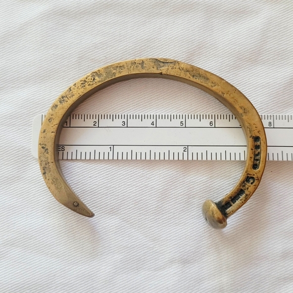 Giles & Brother Le Beau Edgy Railroad Brass Spike Cuff Rare "limited Edition" - Picture 6 of 6